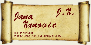 Jana Nanović vizit kartica